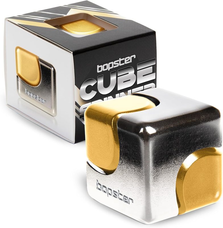 Bopster Cubo Fidget Spinner de metal anodizado (rodamiento oculto de 9 bolas)