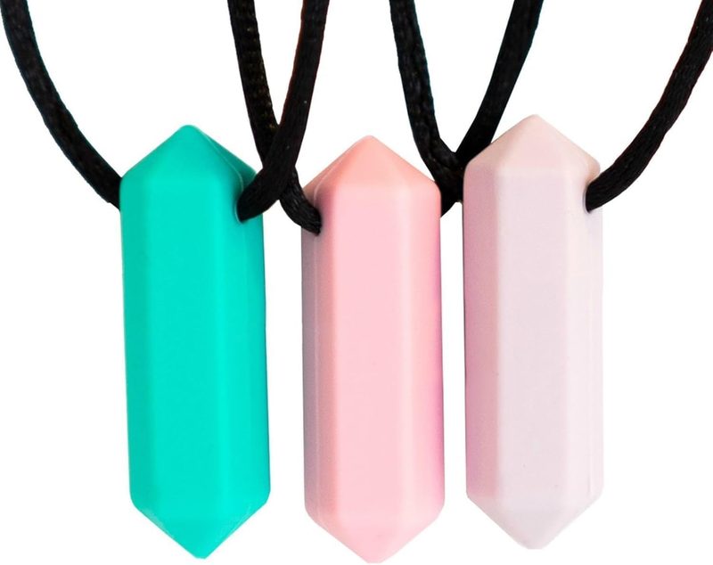 Colgante masticable sensorial Tilcare Chew Chew — mordedor de silicona para ansiedad y concentración