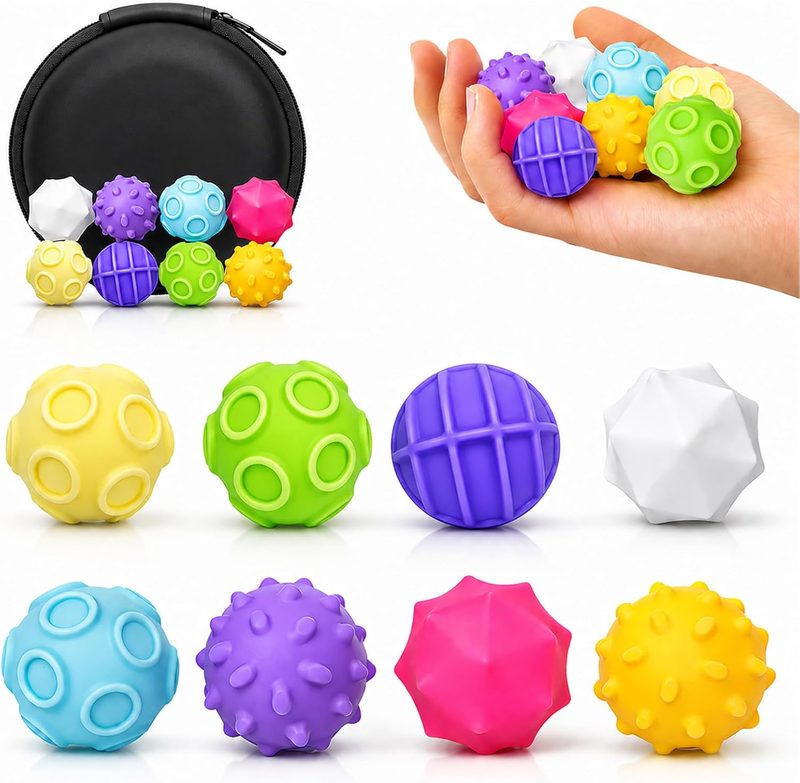 Pelotas magnéticas de silicona sensoriales (pack 8)