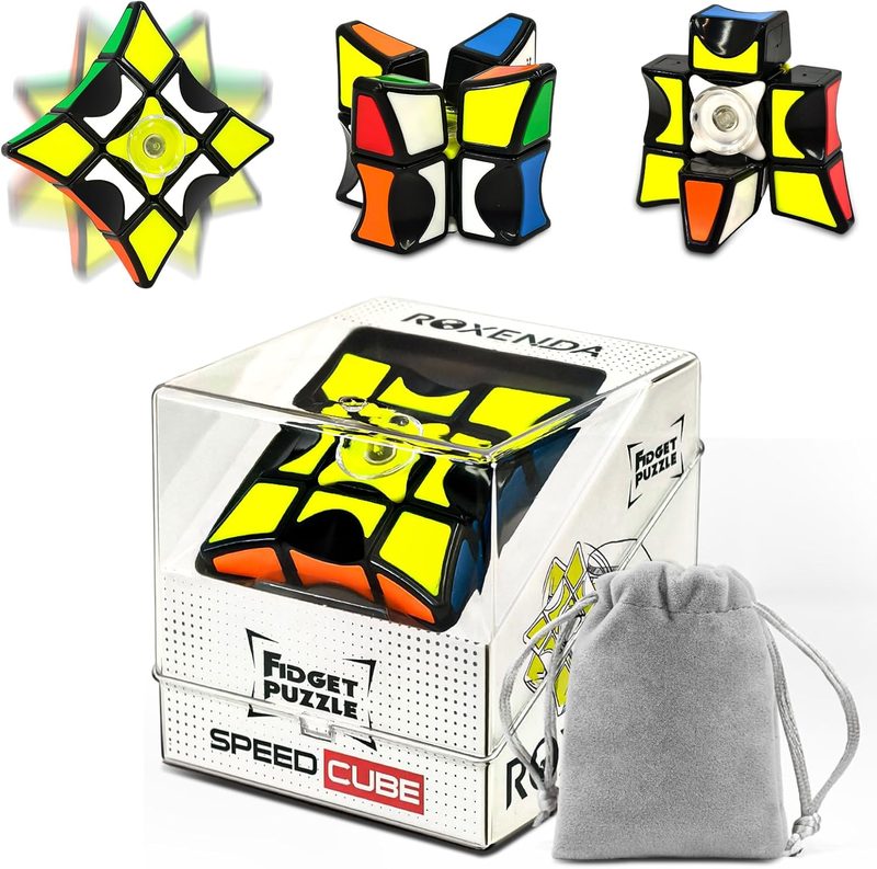 ROXENDA Speed Cube 1x3x3 con Spinner (cubo + fidget 2 en 1)