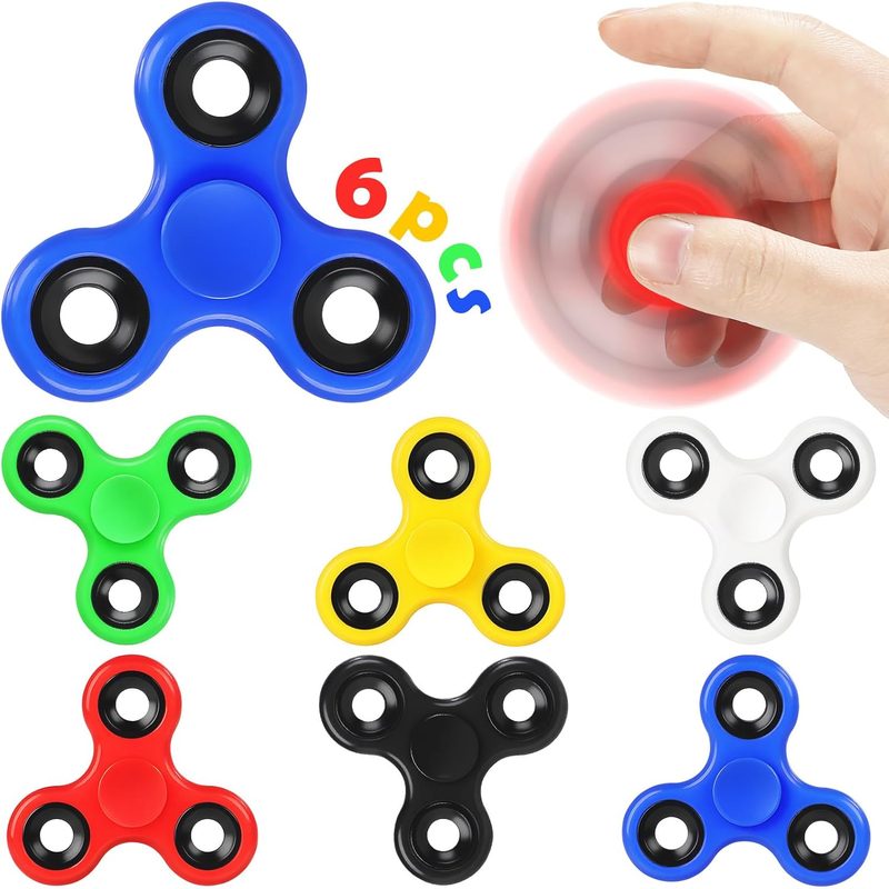 SCIONE Lote de 6 Mini Fidget Spinners (6,3 cm, tamaño pequeño)