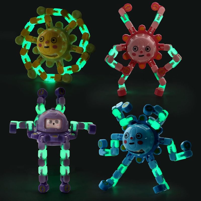 SCIONE Pack de 4 spinners transformables Glow (actividades de viaje)