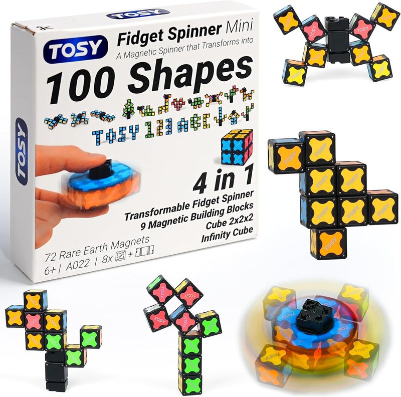 TOSY Magnet Fidget Spinner Mini — 8 bloques (transformable magnético)